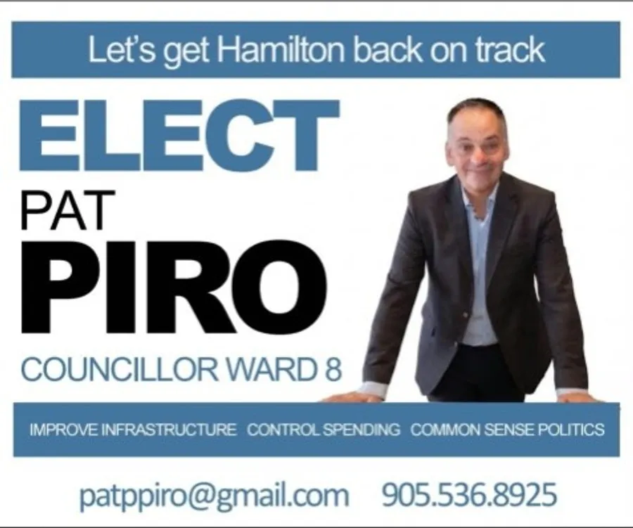 Elect Pat Piro campaign lawn sign for Councillor Ward 8